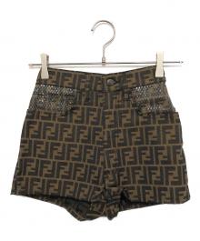 FENDI（フェンディ）の古着「ズッカ柄ショートパンツ」｜ブラウン