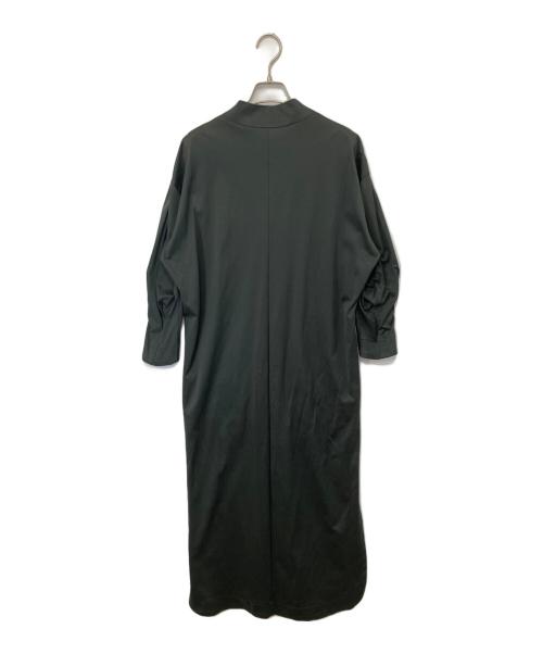 Mame Kurogouchi（マメクロゴウチ）Mame Kurogouchi (マメクロゴウチ) Mercerized Cotton V-neck Dress（マーセライズド コットン Vネックドレス）/ ワンピース　MM23FW-JS051 グリーン サイズ:2の古着・服飾アイテム