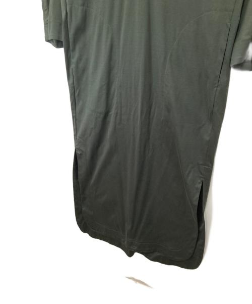 Mame Kurogouchi（マメクロゴウチ）Mame Kurogouchi (マメクロゴウチ) Mercerized Cotton V-neck Dress（マーセライズド コットン Vネックドレス）/ ワンピース　MM23FW-JS051 グリーン サイズ:2の古着・服飾アイテム