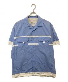 WHITE MOUNTAINEERING（ホワイトマウンテ二アニング）の古着「LAYERED TAPED SHIRT(レイヤードテープシャツ) WM2171111 / オープンカラーシャツ」｜ブルー