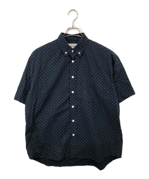 everyone（エブリワン）everyone (エブリワン) ドット半袖シャツ EV23-SH02 / ボタンダウンシャツ ネイビー サイズ:Mの古着・服飾アイテム