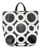 COMME des GARCONSコムデギャルソン）の古着「サークルパッチレザースクエアトートバック　KZ-K 254」｜ブラック