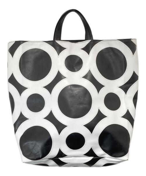 COMME des GARCONS（コムデギャルソン）COMME des GARCONS (コムデギャルソン) サークルパッチレザースクエアトートバック　KZ-K 254 ブラックの古着・服飾アイテム