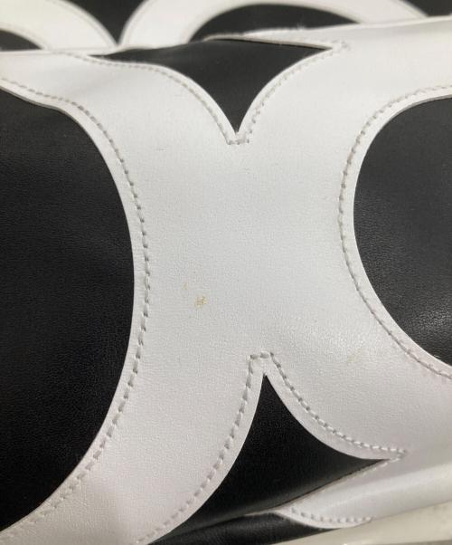 COMME des GARCONS（コムデギャルソン）COMME des GARCONS (コムデギャルソン) サークルパッチレザースクエアトートバック　KZ-K 254 ブラックの古着・服飾アイテム