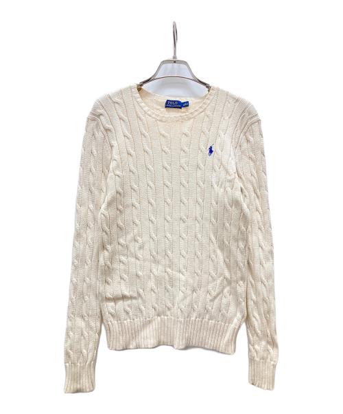 POLO RALPH LAUREN（ポロ・ラルフローレン）POLO RALPH LAUREN (ポロ・ラルフローレン) コットンケーブルニット ホワイト サイズ:Sの古着・服飾アイテム