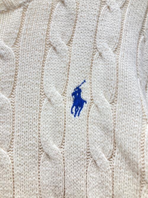 POLO RALPH LAUREN（ポロ・ラルフローレン）POLO RALPH LAUREN (ポロ・ラルフローレン) コットンケーブルニット ホワイト サイズ:Sの古着・服飾アイテム