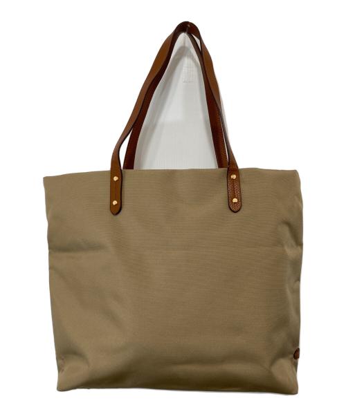 LAUREN RALPH LAUREN（ローレンラルフローレン）LAUREN RALPH LAUREN (ローレンラルフローレン) レザーコンビトートバッグ ベージュの古着・服飾アイテム