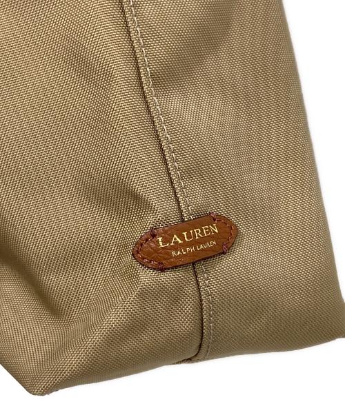 LAUREN RALPH LAUREN（ローレンラルフローレン）LAUREN RALPH LAUREN (ローレンラルフローレン) レザーコンビトートバッグ ベージュの古着・服飾アイテム