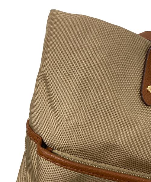 LAUREN RALPH LAUREN（ローレンラルフローレン）LAUREN RALPH LAUREN (ローレンラルフローレン) レザーコンビトートバッグ ベージュの古着・服飾アイテム