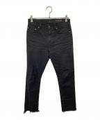 Saint Laurent Parisサンローランパリ）の古着「カットオフデニムパンツ　419849」｜ブラック