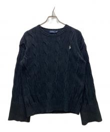 POLO RALPH LAUREN（ポロ・ラルフローレン）の古着「ケーブルニット」｜ブラック