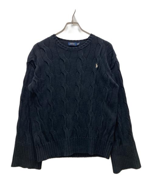 POLO RALPH LAUREN（ポロ・ラルフローレン）POLO RALPH LAUREN (ポロ・ラルフローレン) ケーブルニット ブラック サイズ:XSの古着・服飾アイテム
