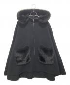 eimy istoireエイミーイストワール）の古着「ファーポケットマントコート　1125600509」｜ブラック