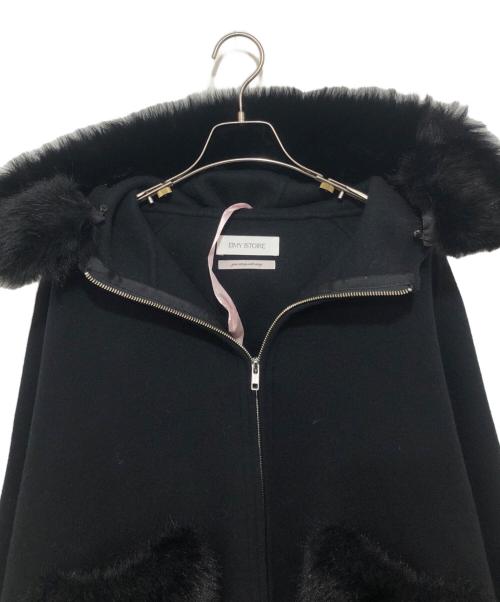 eimy istoire（エイミーイストワール）eimy istoire (エイミーイストワール) ファーポケットマントコート　1125600509 ブラック サイズ:38の古着・服飾アイテム
