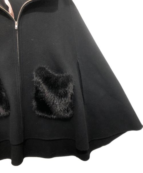 eimy istoire（エイミーイストワール）eimy istoire (エイミーイストワール) ファーポケットマントコート　1125600509 ブラック サイズ:38の古着・服飾アイテム