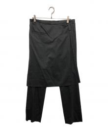 courreges（クレージュ）の古着「オーバースカートウールテーラードパンツ 323CPA155WO00739020」｜グレー