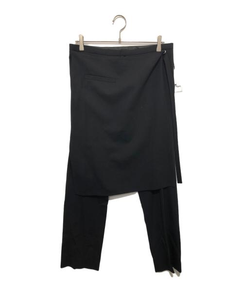 courreges（クレージュ）courreges (クレージュ) オーバースカートウールテーラードパンツ　OVER SKIRT WOOL TAILORED PANTS ブラック サイズ:48の古着・服飾アイテム