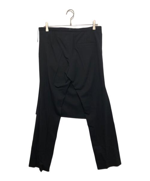 courreges（クレージュ）courreges (クレージュ) オーバースカートウールテーラードパンツ　OVER SKIRT WOOL TAILORED PANTS ブラック サイズ:48の古着・服飾アイテム