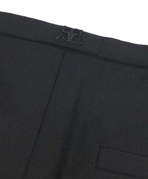 courreges（クレージュ）courreges (クレージュ) オーバースカートウールテーラードパンツ　OVER SKIRT WOOL TAILORED PANTS ブラック サイズ:48の古着・服飾アイテム