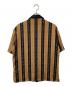 GUCCI (グッチ) 19SS バイマテリアルプリントボーリングシャツ 572516 / ホースビット ストライプ オープンカラーシャツ　４８ ブラック×ブラウン サイズ:48：25000円