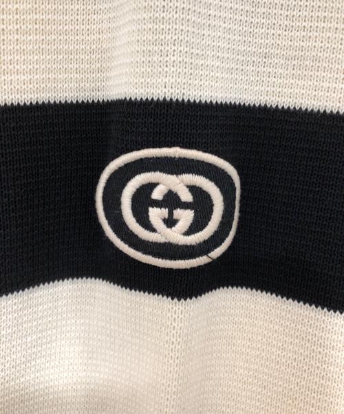 GUCCI（グッチ）GUCCI (グッチ) デタッチャブル スリーブ ポロニット　724708 XKCV0 ホワイト サイズ:Lの古着・服飾アイテム