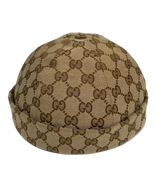 GUCCI（グッチ）GUCCI (グッチ) GG ジャガード ロール キャップ　726745 ブラウンの古着・服飾アイテム