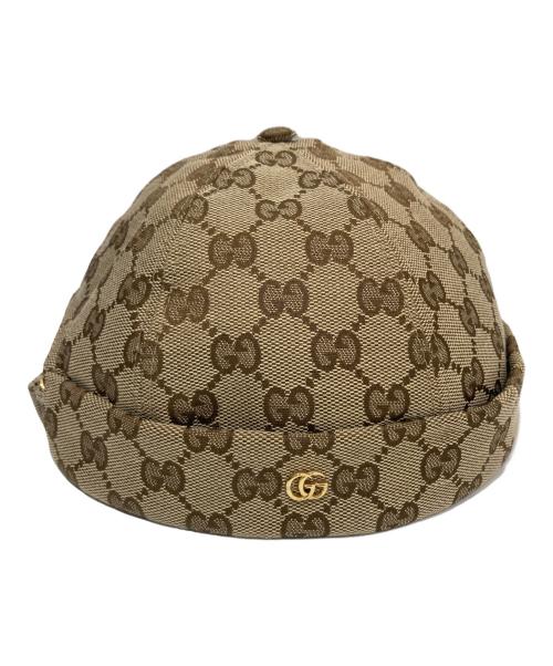GUCCI（グッチ）GUCCI (グッチ) GG ジャガード ロール キャップ　726745 ブラウンの古着・服飾アイテム