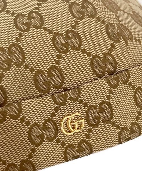 GUCCI（グッチ）GUCCI (グッチ) GG ジャガード ロール キャップ　726745 ブラウンの古着・服飾アイテム
