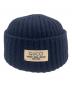 GUCCI (グッチ) ロゴプリントラベル リブ ウールニットキャップ　759059 ネイビー サイズ:L（59cm）：17000円