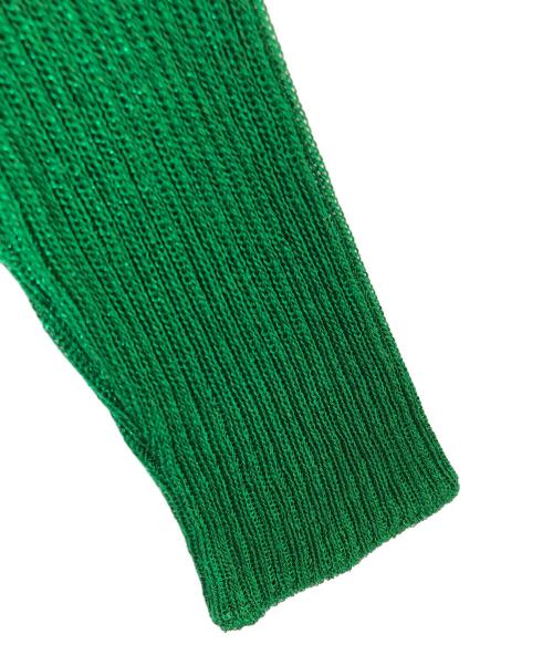 BALENCIAGA（バレンシアガ）BALENCIAGA (バレンシアガ) Glitter Lamé Rib Knit Turtleneck Dress グリッターラメリブニットタートルネックドレス　641365 グリーン サイズ:XSの古着・服飾アイテム