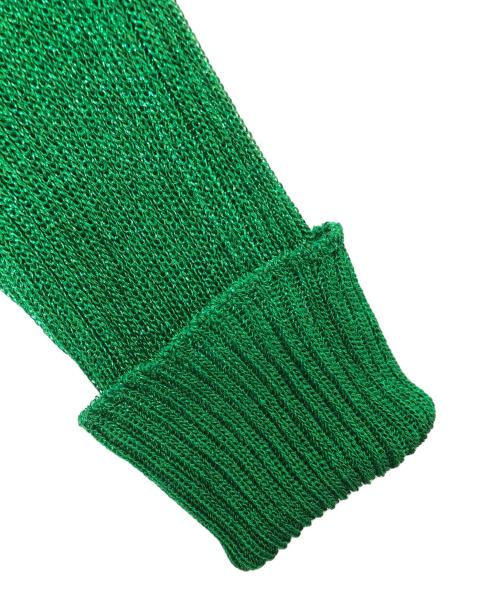BALENCIAGA（バレンシアガ）BALENCIAGA (バレンシアガ) Glitter Lamé Rib Knit Turtleneck Dress グリッターラメリブニットタートルネックドレス　641365 グリーン サイズ:XSの古着・服飾アイテム
