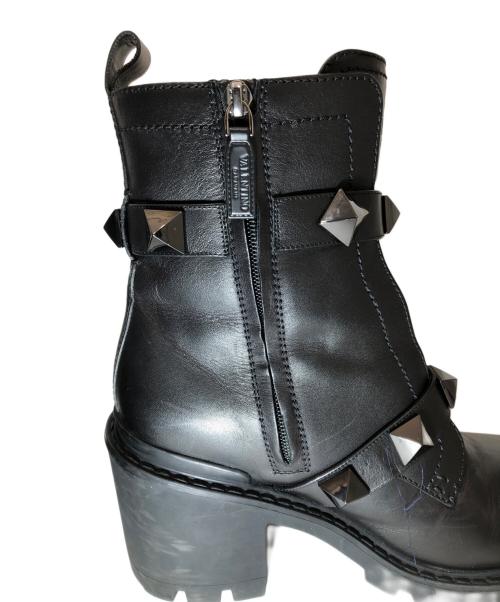 VALENTINO GARAVANI（ヴァレンティノ・ガラヴァーニ）VALENTINO GARAVANI (ヴァレンティノ・ガラヴァーニ) スタッズコンバットブーツ ブラック サイズ:41の古着・服飾アイテム