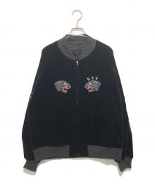 GANGSTERVILLE（ギャングスタービル）の古着「BLACKSVILLE SOUVENIR JACKET（ブラックスヴィル スーベニアジャケット）/ 別珍 リバーシブルスカジャン　GSV-18-AW-08」｜ブラック