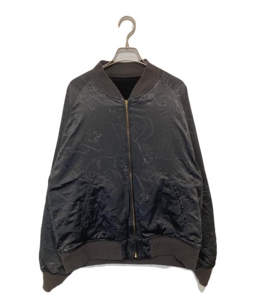 GANGSTERVILLE（ギャングスタービル）GANGSTERVILLE (ギャングスタービル) BLACKSVILLE SOUVENIR JACKET（ブラックスヴィル スーベニアジャケット）/ 別珍 リバーシブルスカジャン　GSV-18-AW-08 ブラック サイズ:Lの古着・服飾アイテム