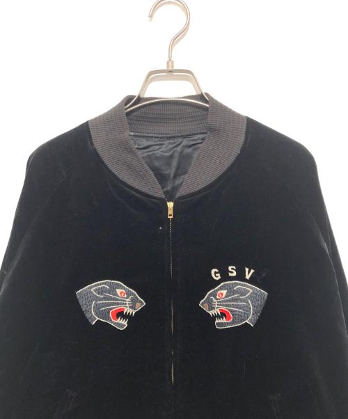 GANGSTERVILLE（ギャングスタービル）GANGSTERVILLE (ギャングスタービル) BLACKSVILLE SOUVENIR JACKET（ブラックスヴィル スーベニアジャケット）/ 別珍 リバーシブルスカジャン　GSV-18-AW-08 ブラック サイズ:Lの古着・服飾アイテム
