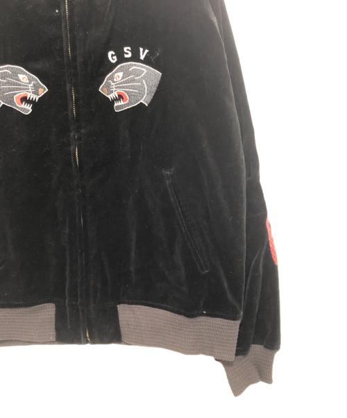 GANGSTERVILLE（ギャングスタービル）GANGSTERVILLE (ギャングスタービル) BLACKSVILLE SOUVENIR JACKET（ブラックスヴィル スーベニアジャケット）/ 別珍 リバーシブルスカジャン　GSV-18-AW-08 ブラック サイズ:Lの古着・服飾アイテム