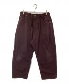 sillageシアージ）の古着「タックワイドパンツ」｜ブラウン