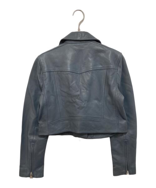 ALL SAINTS（オールセインツ）ALL SAINTS (オールセインツ) DALBY CROPPED SLIM LEATHER BIKER JACKET（ダルビークロップドスリムレザー バイカージャケット）/ ライダースジャケット　WL066Y グレー サイズ:10の古着・服飾アイテム