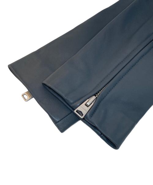 ALL SAINTS（オールセインツ）ALL SAINTS (オールセインツ) DALBY CROPPED SLIM LEATHER BIKER JACKET（ダルビークロップドスリムレザー バイカージャケット）/ ライダースジャケット　WL066Y グレー サイズ:10の古着・服飾アイテム