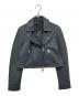 ALL SAINTS（オールセインツ）の古着「DALBY CROPPED SLIM LEATHER BIKER JACKET（ダルビークロップドスリムレザー バイカージャケット）/ ライダースジャケット　WL066Y」｜グレー