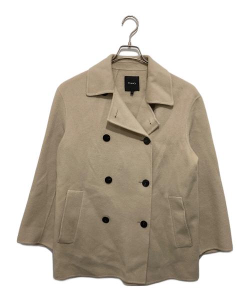 theory（セオリー）theory (セオリー) カシミヤ混ダブルブレストPコート ベージュ サイズ:Pの古着・服飾アイテム