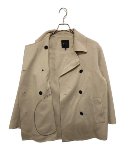 theory（セオリー）theory (セオリー) カシミヤ混ダブルブレストPコート ベージュ サイズ:Pの古着・服飾アイテム