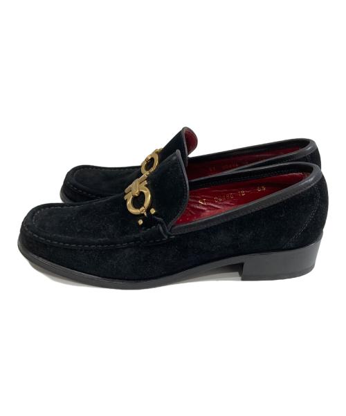 Salvatore Ferragamo（サルヴァトーレ フェラガモ）Salvatore Ferragamo (サルヴァトーレ フェラガモ) ガンチーニ ビットスウェードローファー　 Suede loafers ブラック サイズ:6.5の古着・服飾アイテム