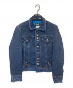 D&G DOLCE & GABBANAディーアンドジー ドルチェ＆ガッバーナ）の古着「ツイードパイピング デニムジャケット Y2K」｜インディゴ