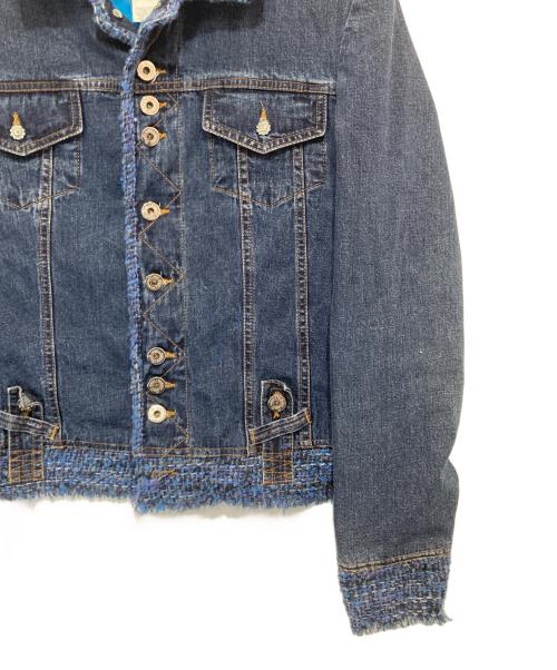 D&G DOLCE & GABBANA（ディーアンドジー ドルチェ＆ガッバーナ）D&G DOLCE & GABBANA (ディーアンドジー ドルチェ＆ガッバーナ) ツイードパイピング デニムジャケット Y2K インディゴ サイズ:Sの古着・服飾アイテム