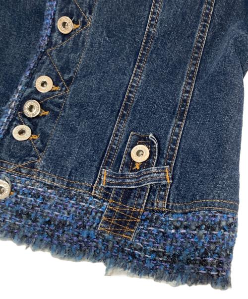 D&G DOLCE & GABBANA（ディーアンドジー ドルチェ＆ガッバーナ）D&G DOLCE & GABBANA (ディーアンドジー ドルチェ＆ガッバーナ) ツイードパイピング デニムジャケット Y2K インディゴ サイズ:Sの古着・服飾アイテム