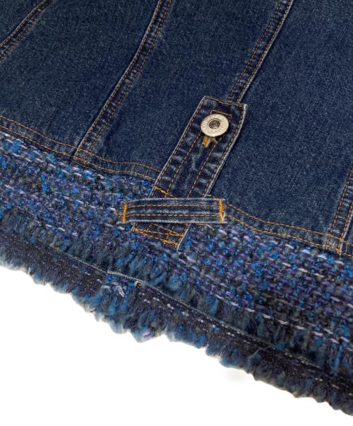 D&G DOLCE & GABBANA（ディーアンドジー ドルチェ＆ガッバーナ）D&G DOLCE & GABBANA (ディーアンドジー ドルチェ＆ガッバーナ) ツイードパイピング デニムジャケット Y2K インディゴ サイズ:Sの古着・服飾アイテム