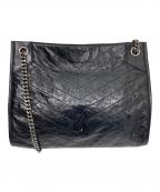 Yves Saint Laurentイヴサンローラン）の古着「ニキ ショッパー チェーントート　PMR577999」｜ブラック