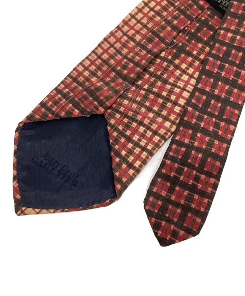 Jean Paul Gaultier homme（ジャンポールゴルチェオム）Jean Paul Gaultier homme (ジャンポールゴルチェオム) 93SS ピクセル フェイス ネクタイ レッド サイズ:表記無の古着・服飾アイテム