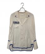 Mame Kurogouchiマメクロゴウチ）の古着「襟刺繍ロングスリーブパイピングシャツ　MM19AW-SH011」｜アイボリー